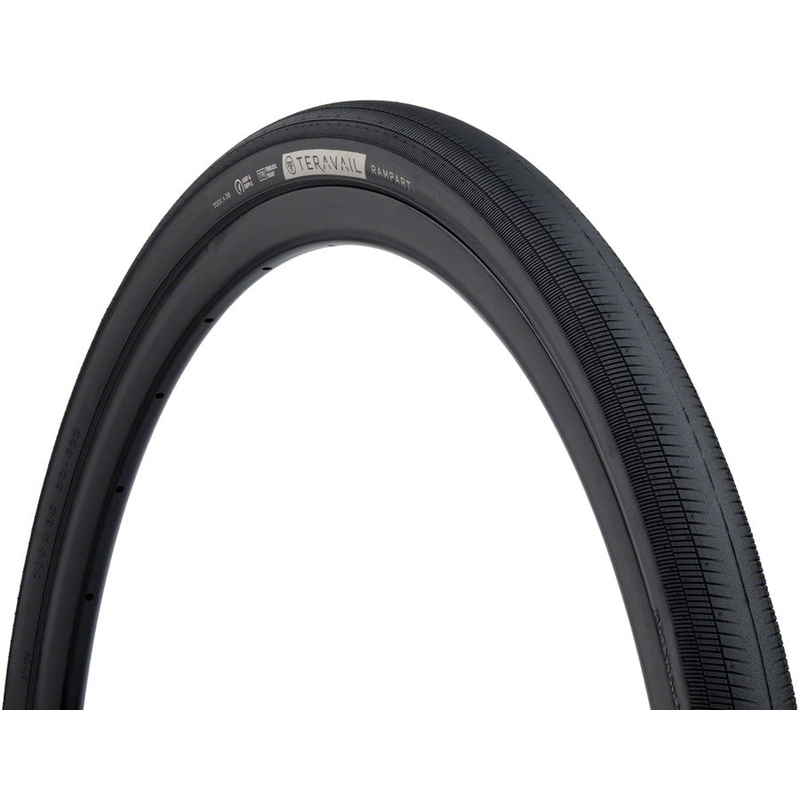 Teravail Rampart Tire – 700 x 38 Tubeless Folding BLK Durable Fast Compound