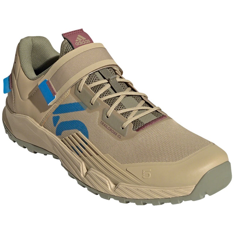 Trailcross Mountain Clipless Shoes – Mens Beige Tone/Blue Rush/Orbit Green 8