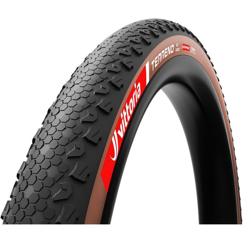 Vittoria Terreno XC Race Tire – 29 x 2.40, Tubeless, Folding, Black/Brown, Race Graphene + Silica
