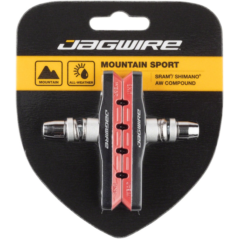 Jagwire Mountain Sport Brake Pads Threaded Post Red