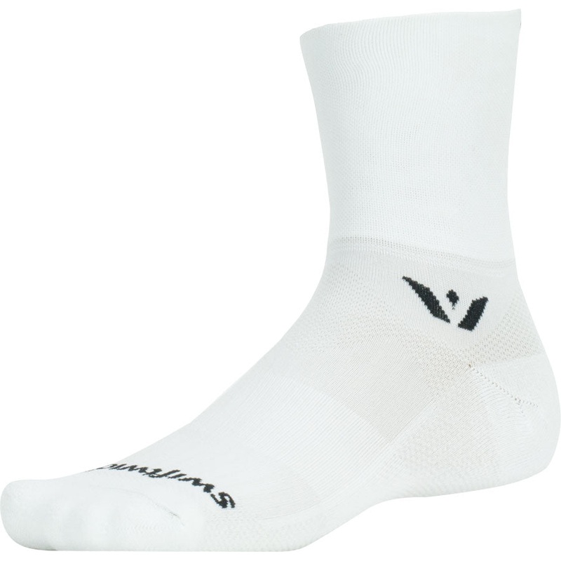 Swiftwick Aspire Four Socks – 4 inch, White, Medium