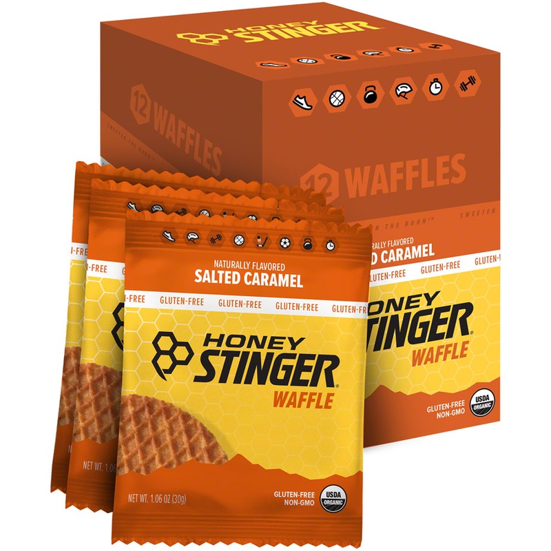 Honey Stinger Gluten Free Organic Waffle – Salted Caramel, Box of 12