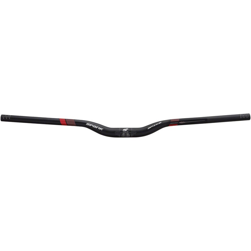 Spank Spike 800 Vibrocore Riser Handlebar: 31.8, 800mm, 30mm Rise Black/Red
