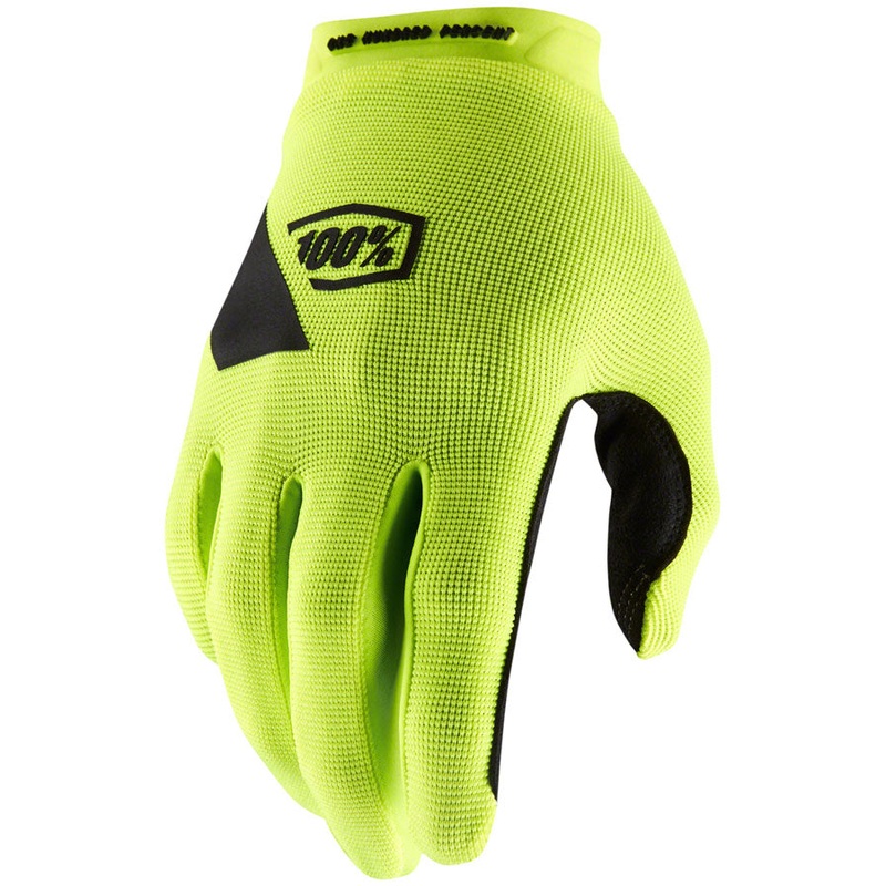 100% Ridecamp Gloves – Flourescent Yellow, Full Finger, Men’s, Small