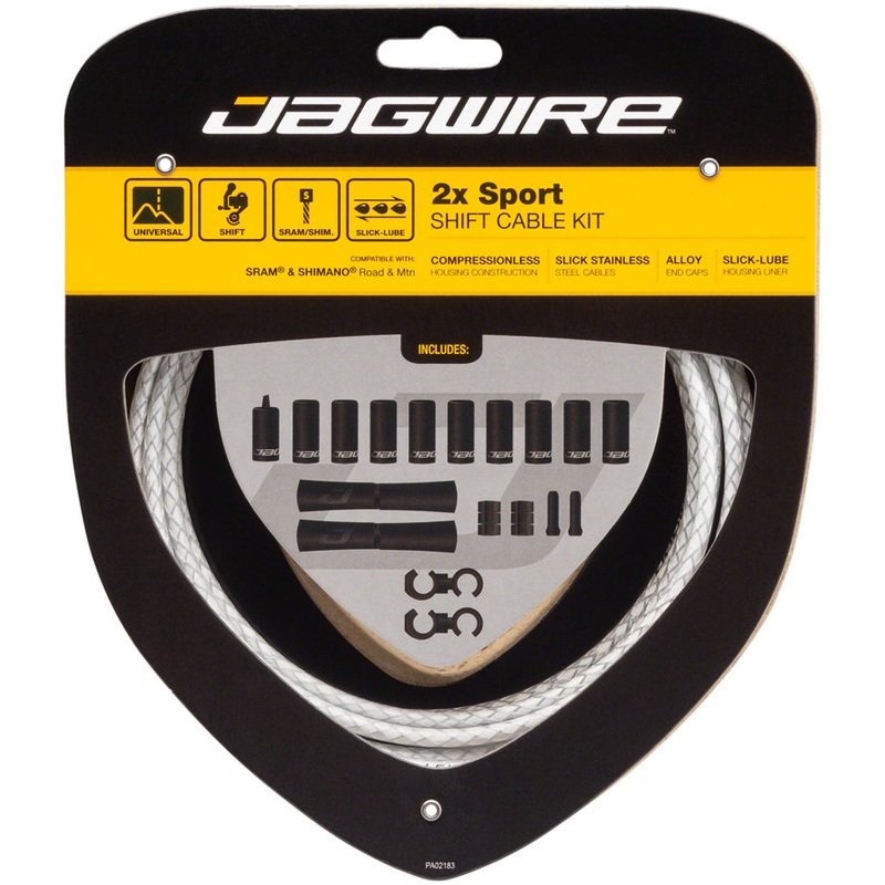 Jagwire 2x Sport Shift Cable Kit SRAM/Shimano Braided White