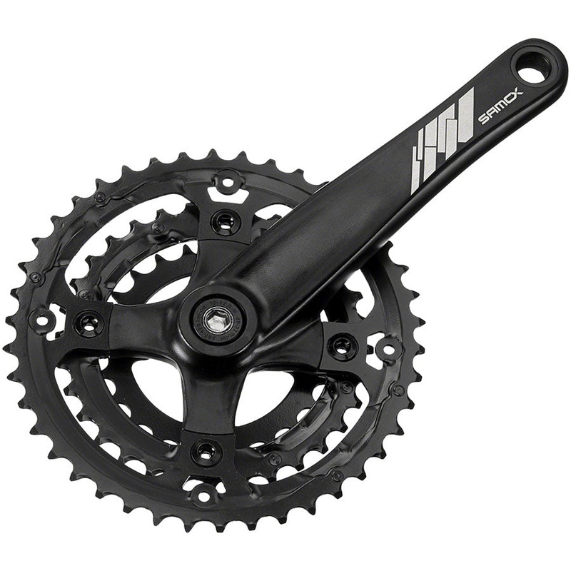 Samox AF26 Crankset – 175mm 9/10-Speed 44/32/22t 104/64 BCD JIS Square Taper Spindle Interface Spindle Bolts Sold Separate BLK