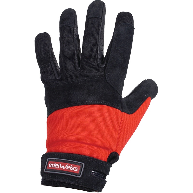 Edelweiss Control Leather Gloves  Premium Full-Finger Belay & Rappel Gloves with Abrasion-Resistant Leather, Stretch Fit & Enhanced Grip