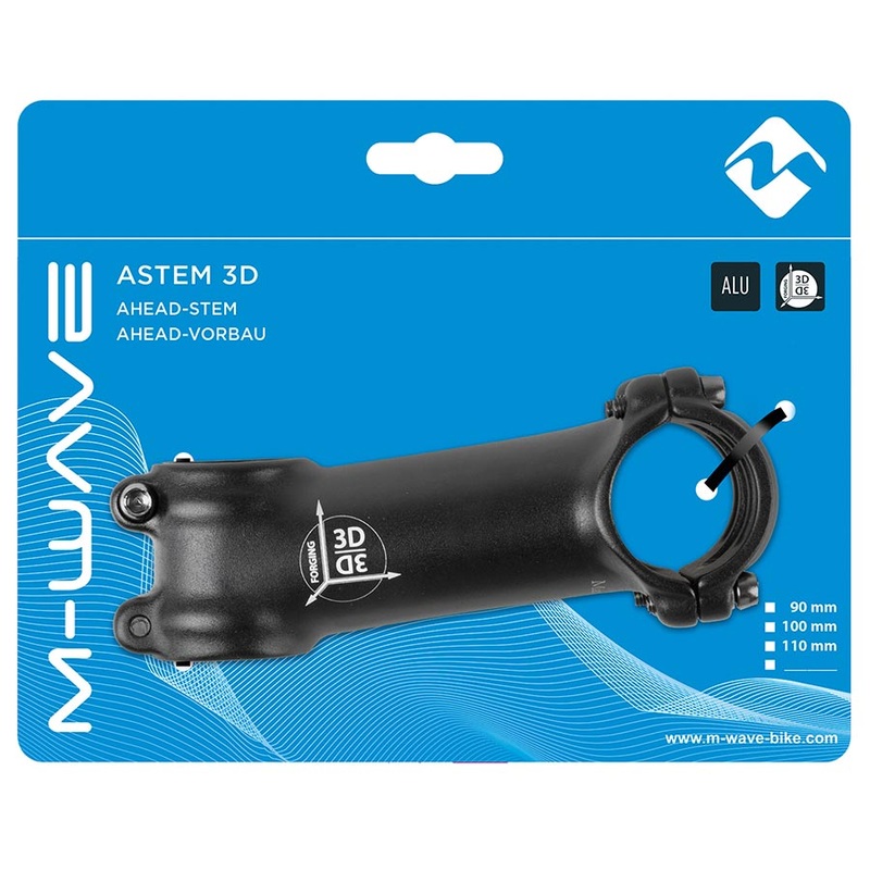 M-Wave Astem 3D Stem Diameter: 31.8mm, Length: 90mm, Steerer: 1-1/8”, 7, Black