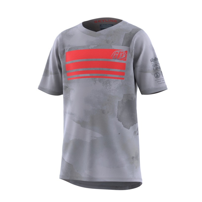 Troy Lee Designs Skyline Short Sleeve MTB Jersey – Blocks – Youth – Cement – 2023