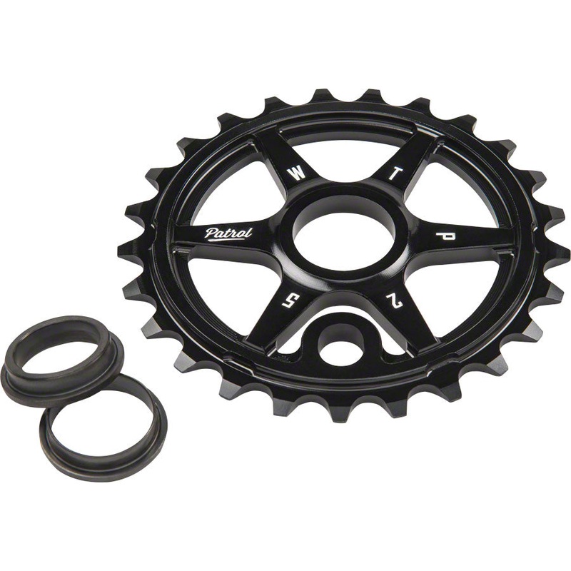 We The People Patrol Sprocket 25t BLK 23.8mm Spindle Hole With Adaptors 19mm 22mm