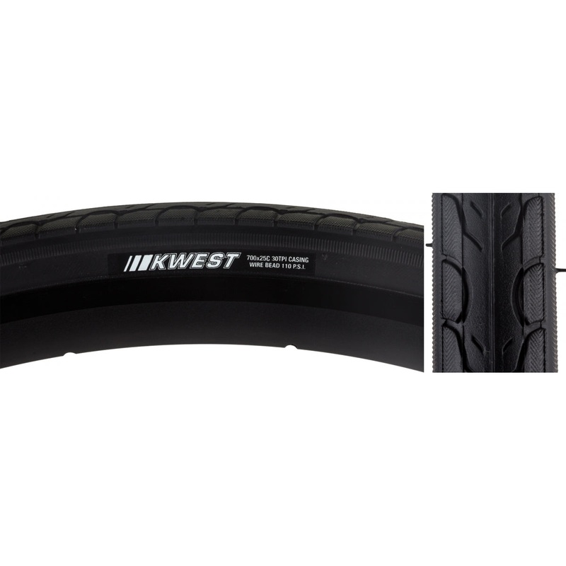 Kenda Kwest 700 x 25 Clincher Wire PSI 110 TPI 60 Black/Bsk Reflective Road Tire 212170