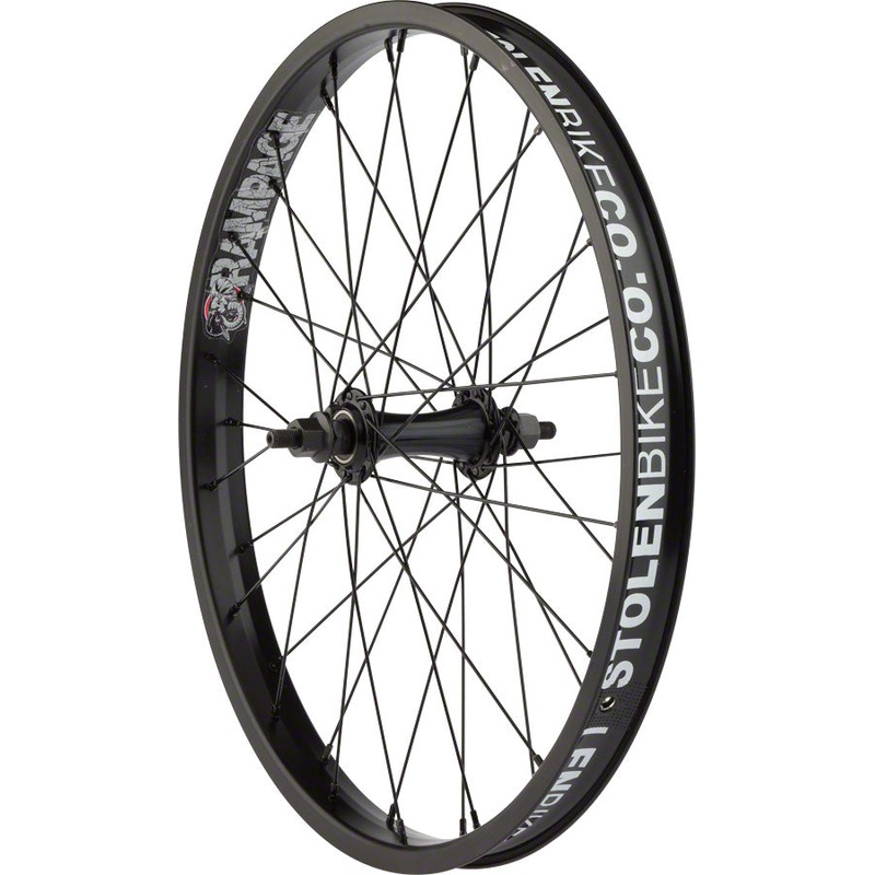 Stolen Rampage Front Wheel – 20″, 3/8″ x 100mm, Rim Brake, Black, Clincher