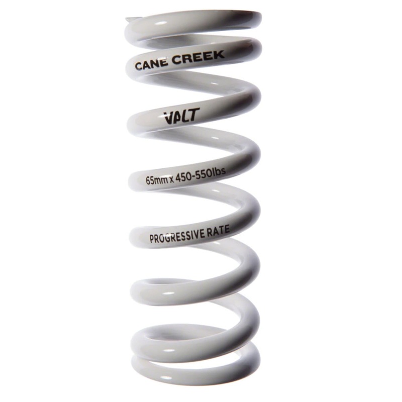 Cane Creek Progressive Rate VALT Lightweight Rear Shock Spring – 65mm x 450-550lbs White