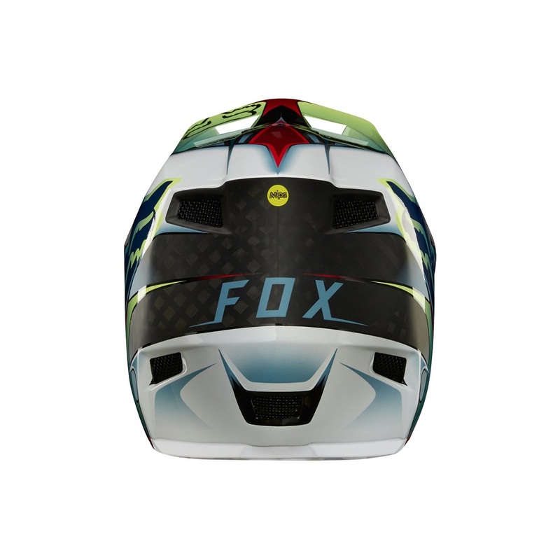 Fox Racing Rampage Pro Carbon Kustom Full Face Helmet – White-Red-Black