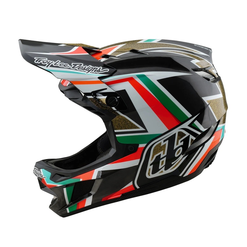 Troy Lee Designs D4 Carbon Full Face Helmet – Frames – Black-Gold