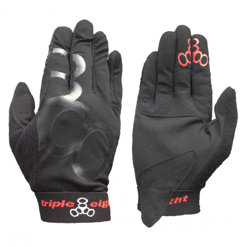 Triple Eight Exoskin Gloves  Lightweight, Breathable, Reinforced Palm, Sweat-Wipe Thumb, Unisex Full Finger Cycling Gloves in Multiple Sizes