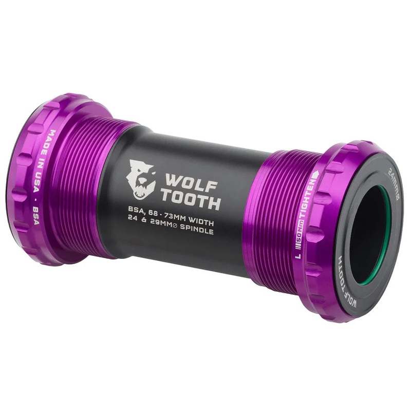 Wolf Tooth Bottom Bracket – English BSA 68/73mm For 24mm Spindle Ultraviolet Purple