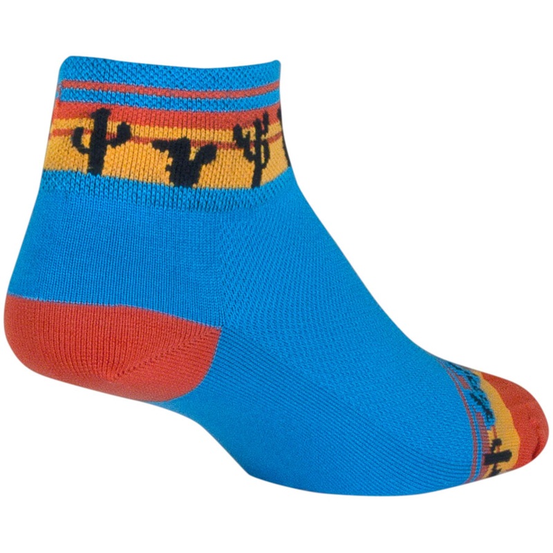 SockGuy Desert Classic Low Socks – 2″ Blue/Orange/Gold Womens Small/Medium