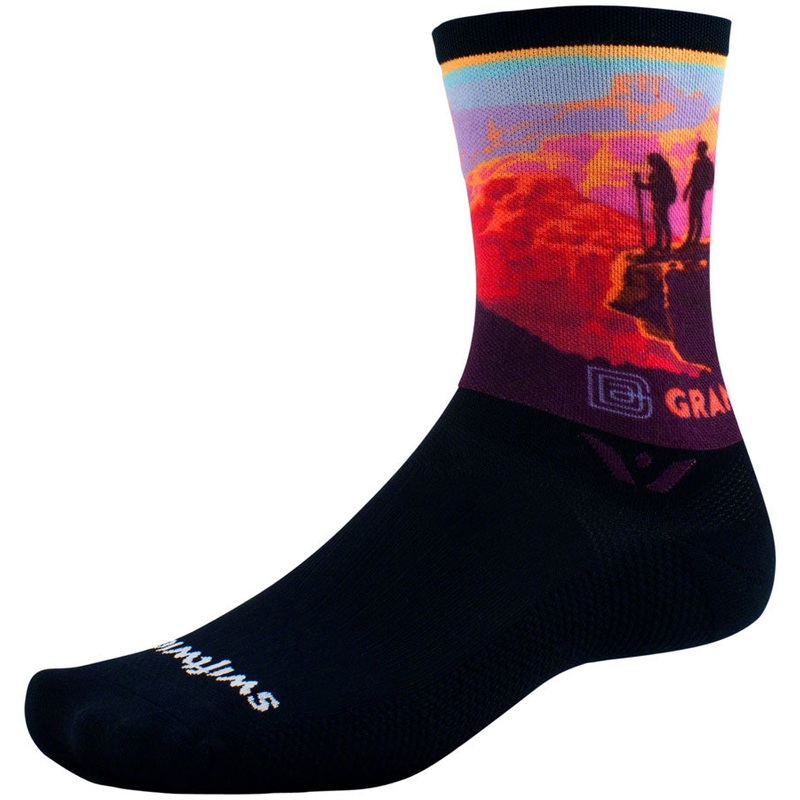 Swiftwick Vision Impression National Park Crew Socks – 6″ Canyon Lookout Medium