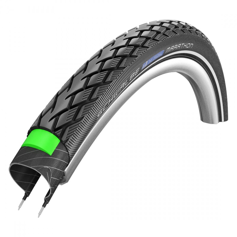Tire Swb Marathon 26X1.75 Perf Twin Gn-Guard Black/Bk/Ref Endurance E50 Wire