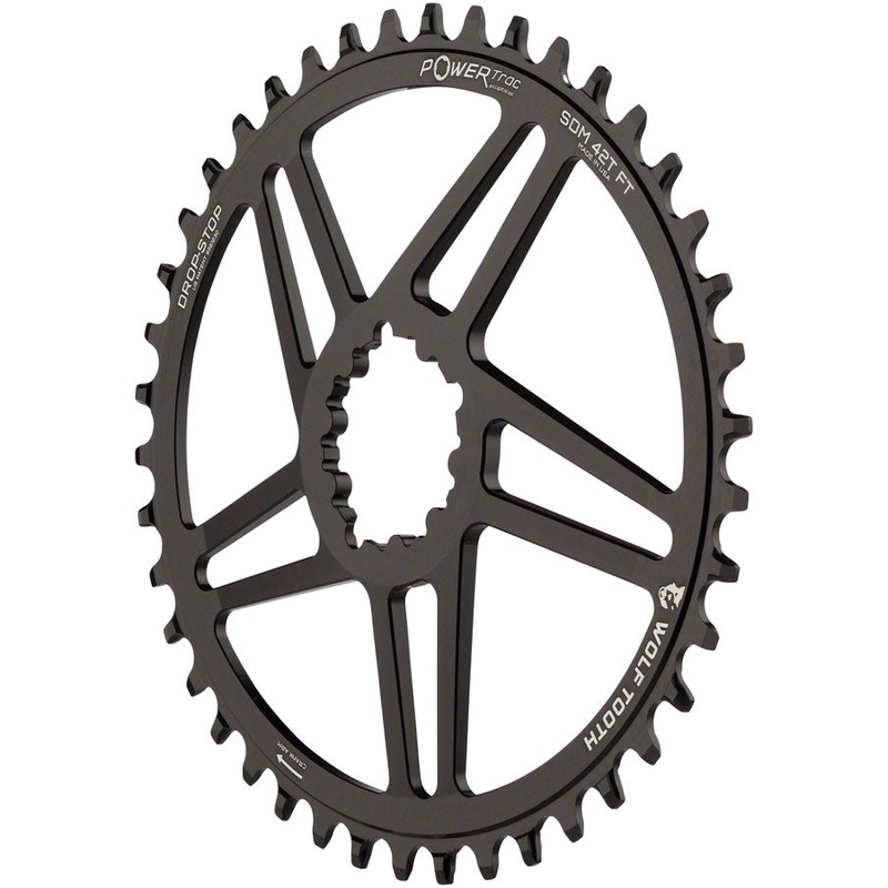 Wolf Tooth Elliptical Direct Mount Chainring – 38t, SRAM Direct Mount, 6mm Offset, Drop-Stop, Flattop Compatible, Black