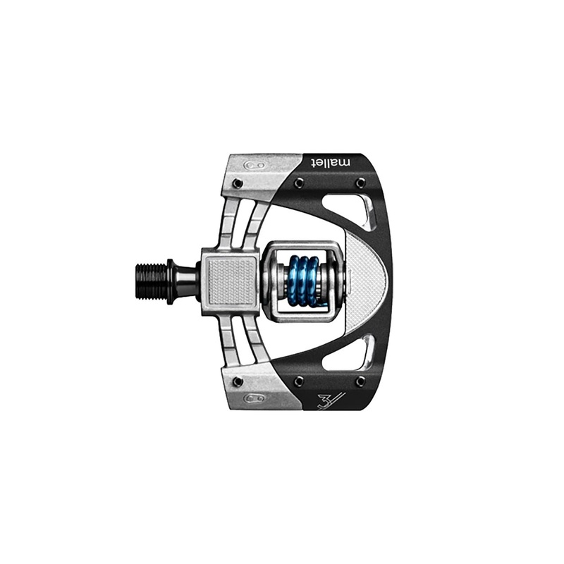 Crankbrothers Mallet 3 Pedals – Dual Sided Clipless Platform Aluminum 9/16″ Raw /BLK/Blue