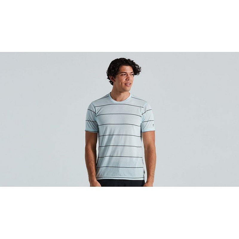 Specialized trail stripe tech tee ss men ice blue m