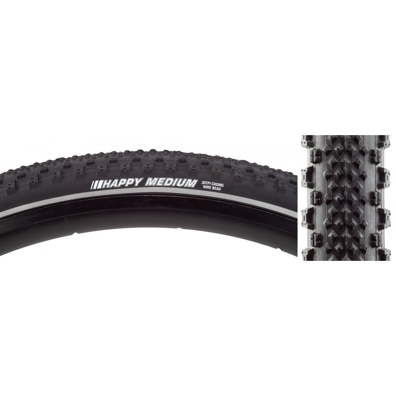 Tire Sunlite 700X35 Black/Bk/Ref-Stripe 30 Wire Happy Medium