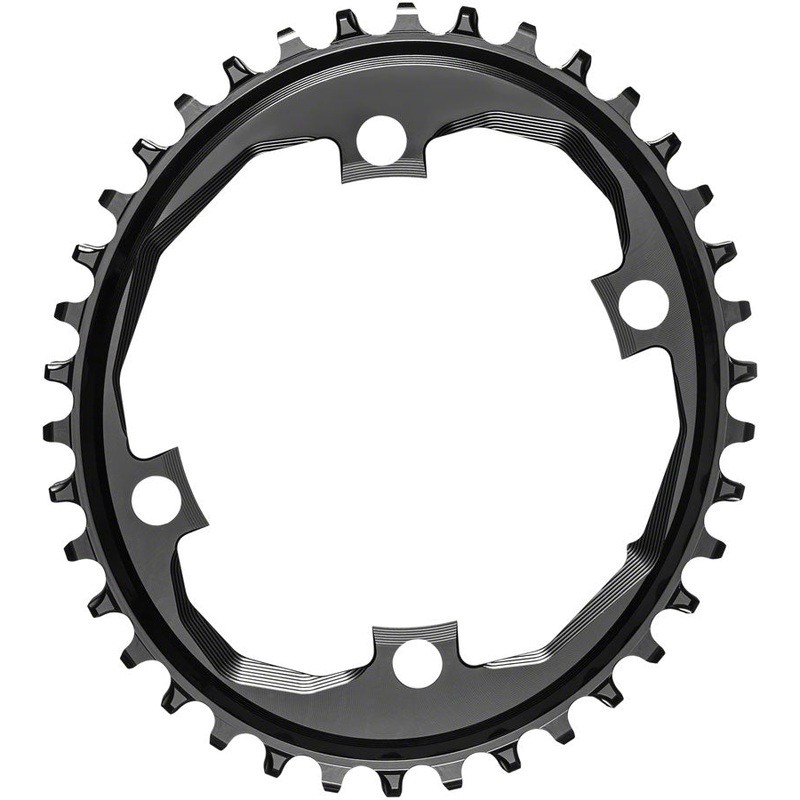 absoluteBLACK Oval 110 BCD SRAM Apex Chainring SRAM Apex 1 – 38t 110 SRAM Asymmetric BCD 4-Bolt Narrow-Wide BLK