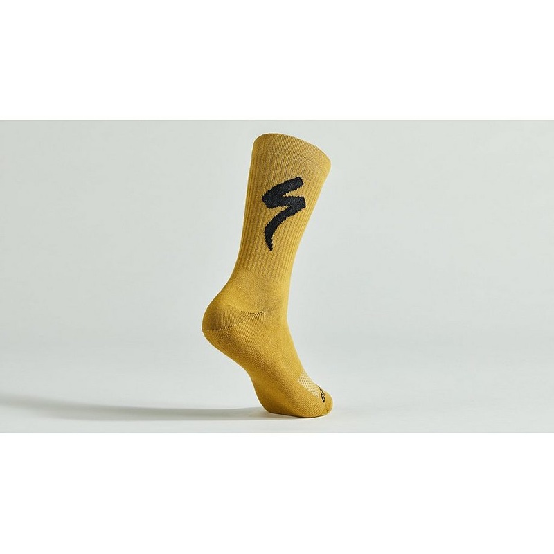 Specialized cotton tall logo sock harvest gold m