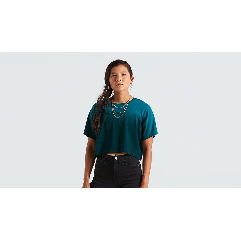 Specialized crop tee ss wmn tropical teal spray xxs
