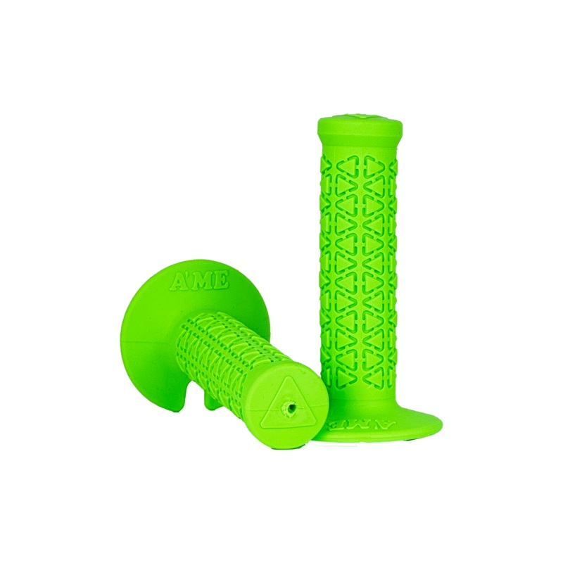 AME Mini BMX Grips – Flanged – Fluorescent Green – USA Made