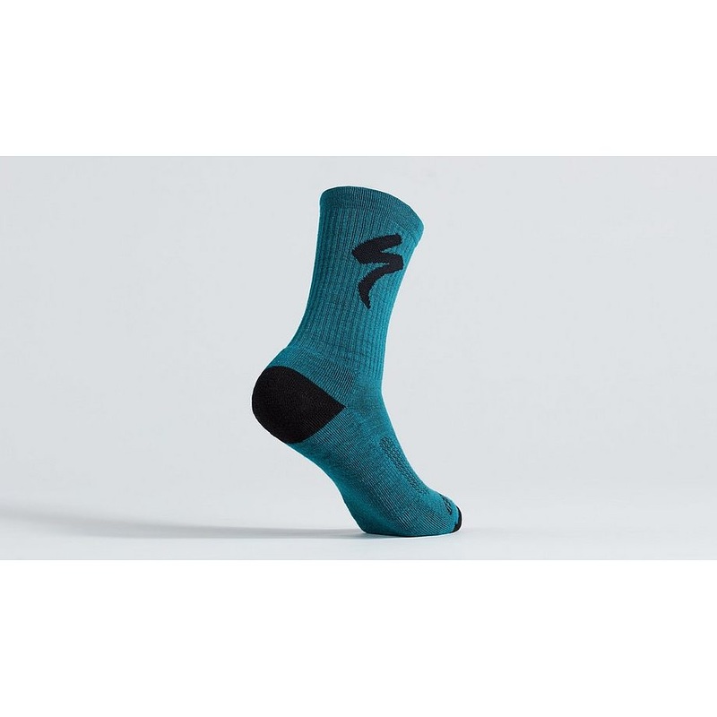 Specialized merino midweight tall logo sock tropical teal s