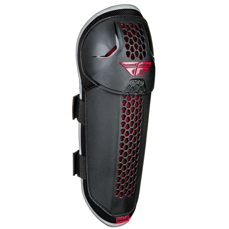 Fly Racing CE Barricade BMX Knee/Shin Guard – Adult Size – Black/Red