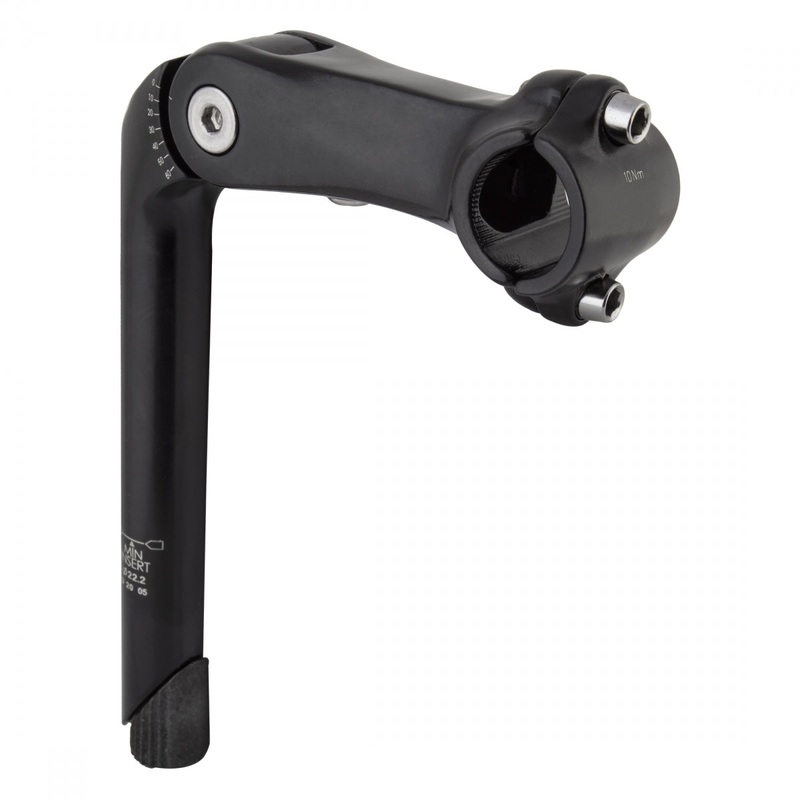 Sunlite Adjustable Stem Quill 110mm 25.4mm Adj. 0-60 Deg Black Aluminum MTB