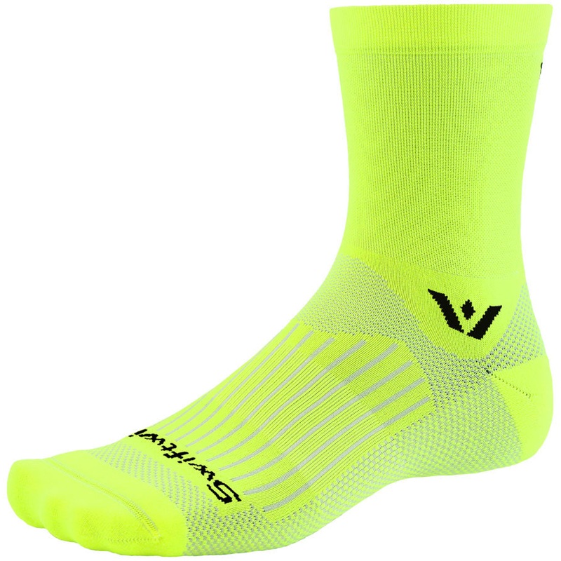 Swiftwick Aspire Mid-Crew Socks – 5″ Hi-Viz Yellow Large