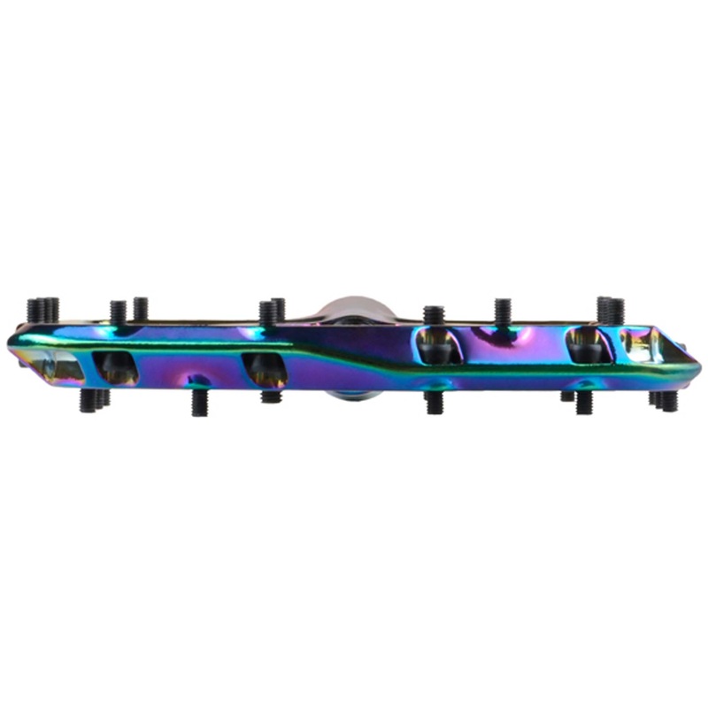 Xpedo Trident Platform Pedals  Lightweight Aluminum, Durable CrMo Spindle, Ultra-Thin Design, Oil Slick & Black Options for MTB & Cyclocross