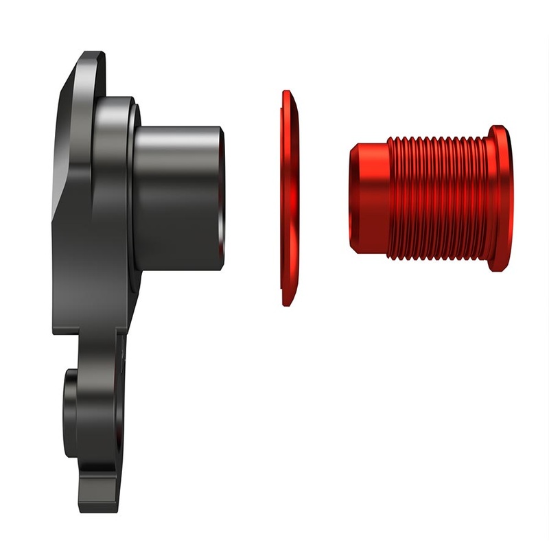 Wheels Manufacturing Universal Derailleur Hanger – 487-1 For Trek ABP MTB Frames designed to accept SRAM UDH BLK/Red