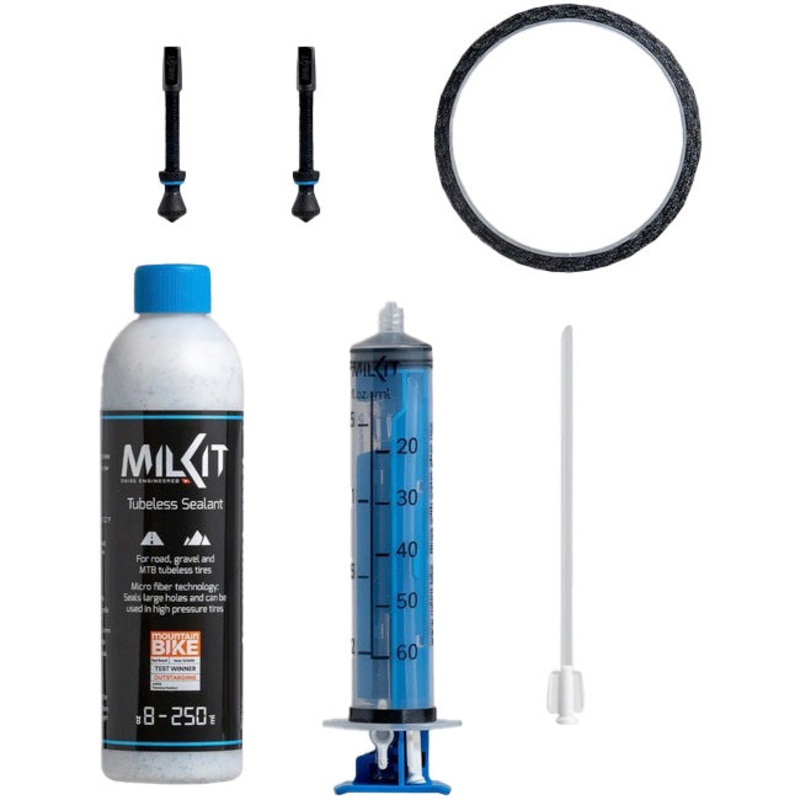 MilKit Tubeless Conversion Kit Stem 45mm Rim Strip 32mm