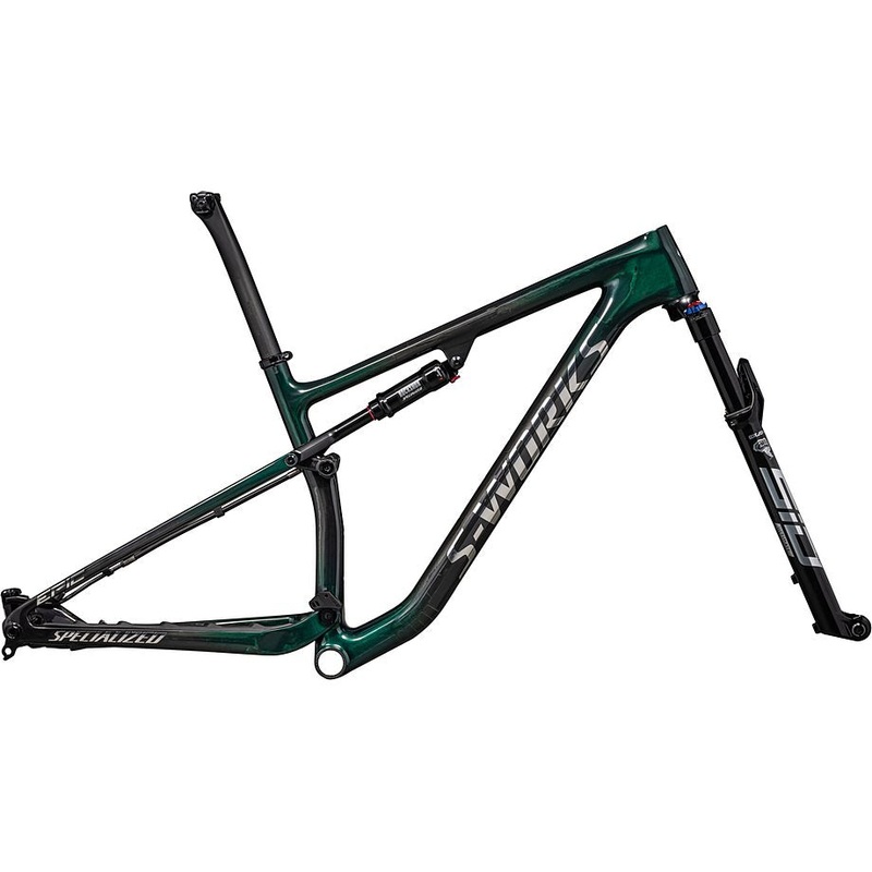 Specialized epic S-Works frmset gloss green tint fades over carbon / chrome s