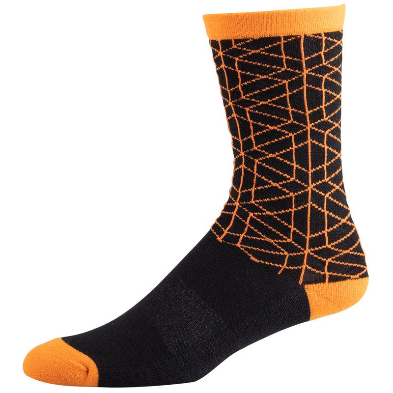 45NRTH Lumi Midweight Wool Sock – 7″, Orange, Small