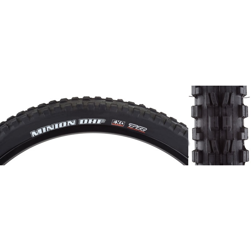 Maxxis Minion DHF Tire – 29 x 2.6 Tubeless Folding BLK Dual Compound EXO Wide Trail
