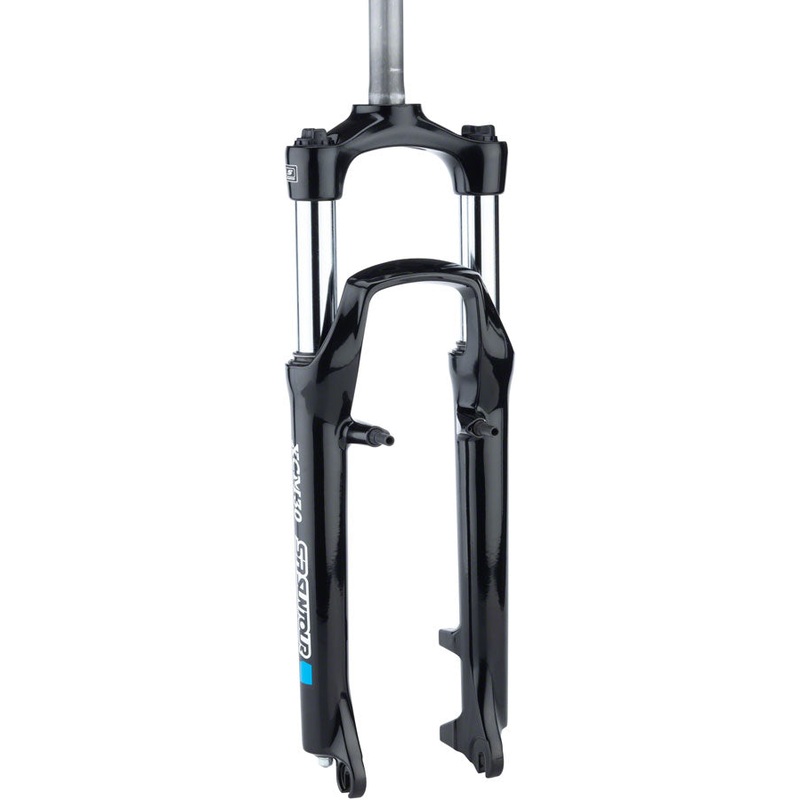 SR Suntour XCM Suspension Fork – 26″, 1″, Threadless Steerer, 100mm, Rim and Disc, Black