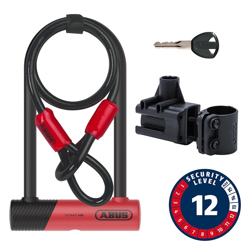 Abus Ultimate 420K + Cobra U-Lock Key 150x230mm 5.9×9 Thickness in mm: 14mm Red