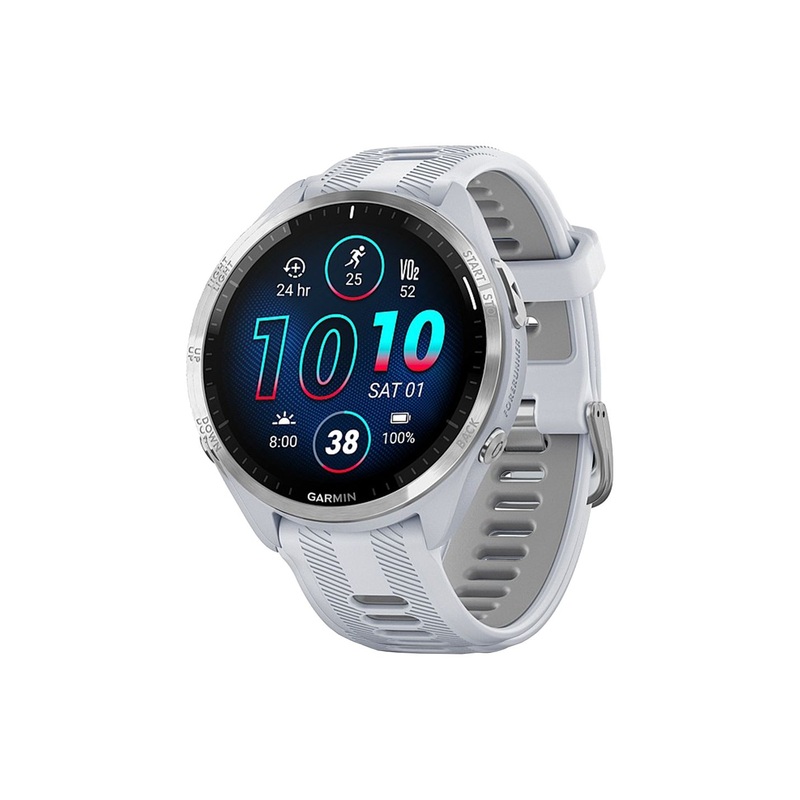 Garmin Forerunner 965 Watch Watch Color: Whitestone Wristband: Whitestone/Powder Grey – Silicone