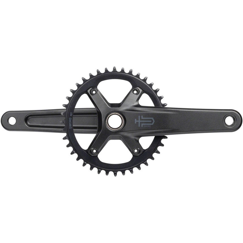 microSHIFT Sword 1x Crankset – 165mm, 10-Speed, 40t, 110 Asym BCD,  24mm Spindle, Black