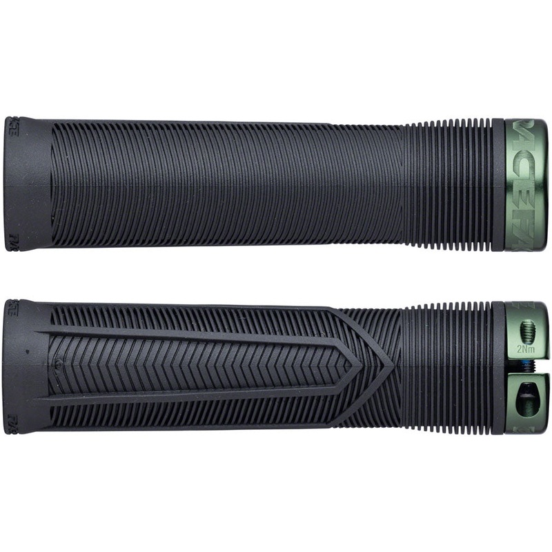 RaceFace Chester Grips – Lock-On, Black/Green, 34mm