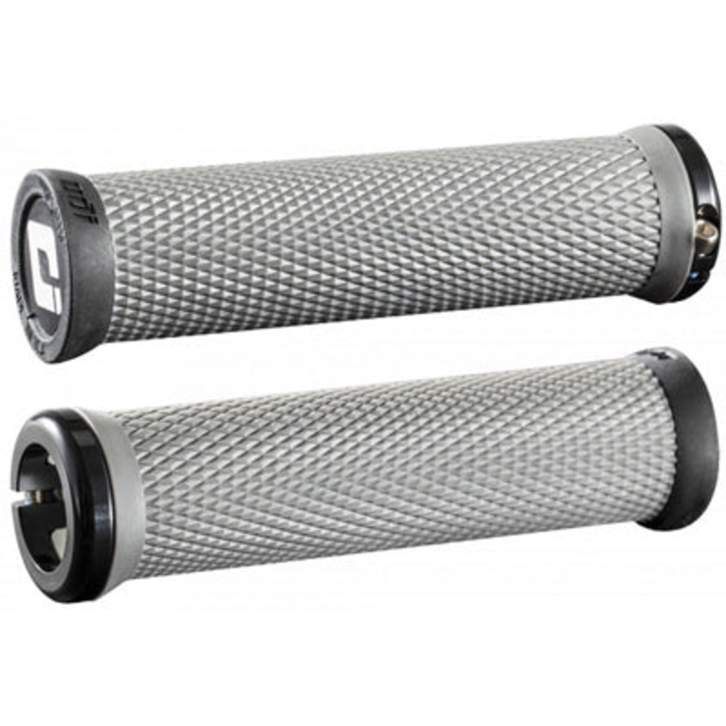 Odi Elite Motion Lock-On Grips Gray With Black Clamps Elite Motion V2.1 Lock-On Odi Gripstape