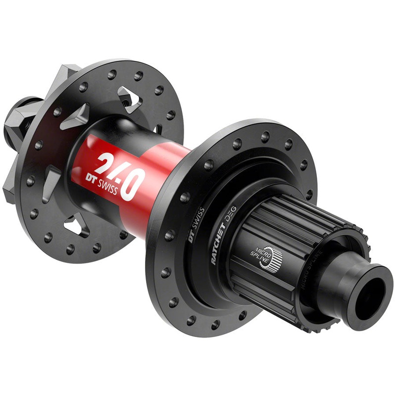 DT Swiss 240 DEG Rear Hub – 12 x 148mm, 6-Bolt, Micro Spline, Black/Red, 28H, 90pt