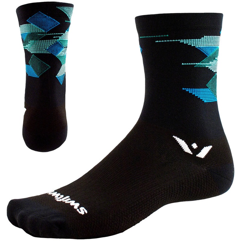 Swiftwick Vision Six Cubic Sock – 6″ Black Small